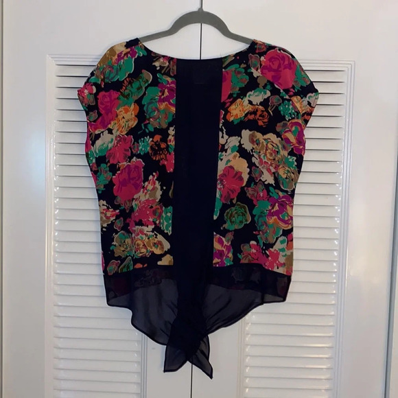 Maeve Komal Floral Silk Top Anthropologie - Picture 4 of 6